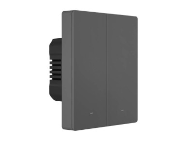 Interruptor de pared inteligente WiFi SONOFF M5-2C-80 (2 canales, para marco, grafito)