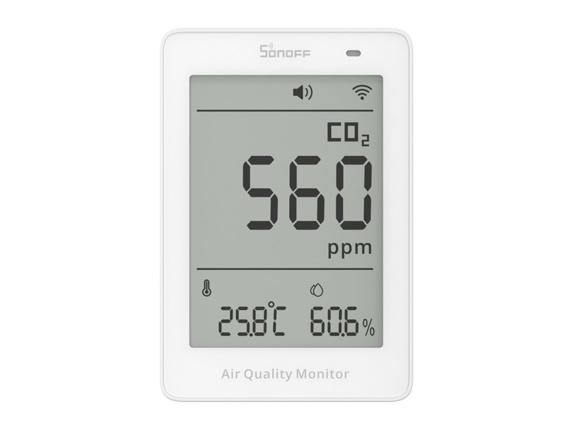 Sonoff AirGuard CO2 SAWF-08P - Medidor de Qualidade do Ar com Wi-Fi e Tela LCD
