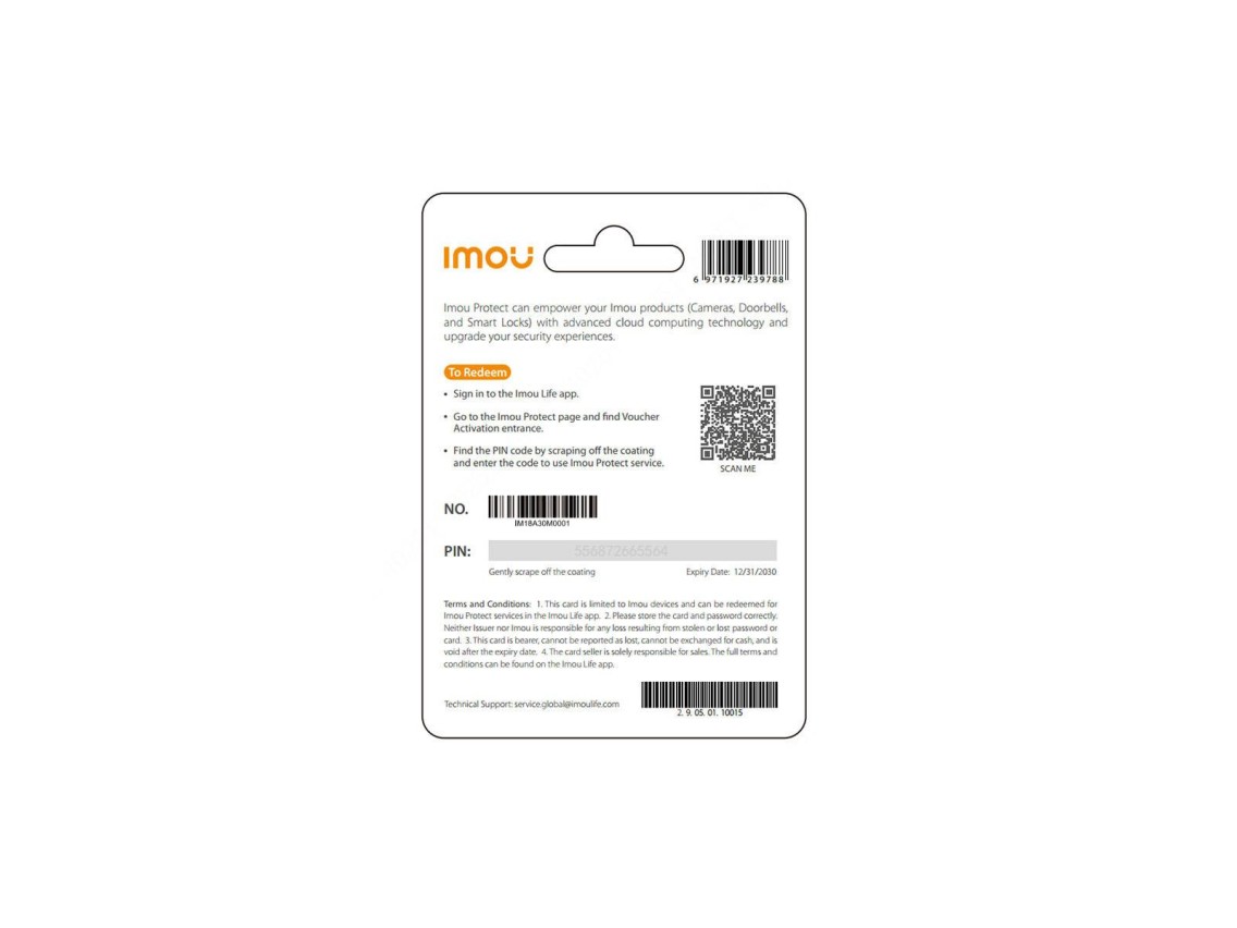 Cartão-presente IMOU Protect Plus (plano anual)