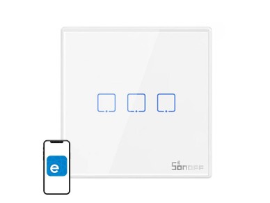 Interruptor de pared inal�mbrico inteligente Sonoff T2EU3C-RF 433 MHz (3 canales)