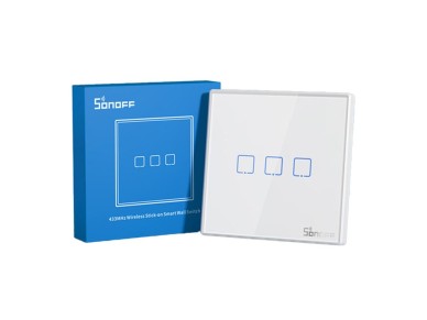 Interruptor de pared inal�mbrico inteligente Sonoff T2EU3C-RF 433 MHz (3 canales)