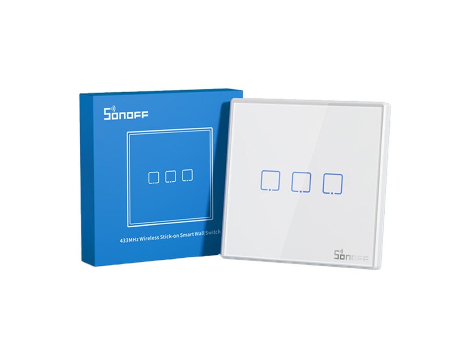 Smart Wireless Wall Switch Sonoff T2EU3C-RF 433MHz (3-channel)