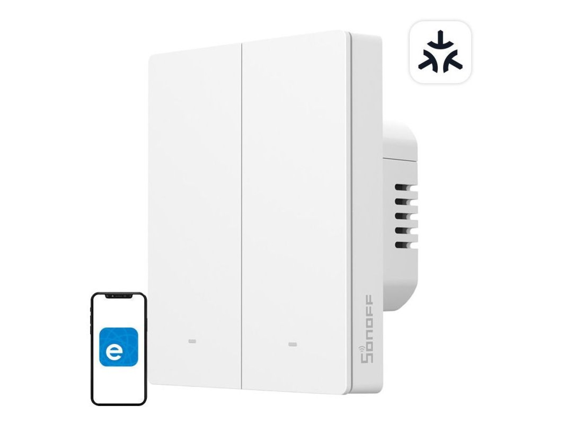 SONOFF M5-2C-80W WiFi Matter smart wall switch (2-channel, for frame)
