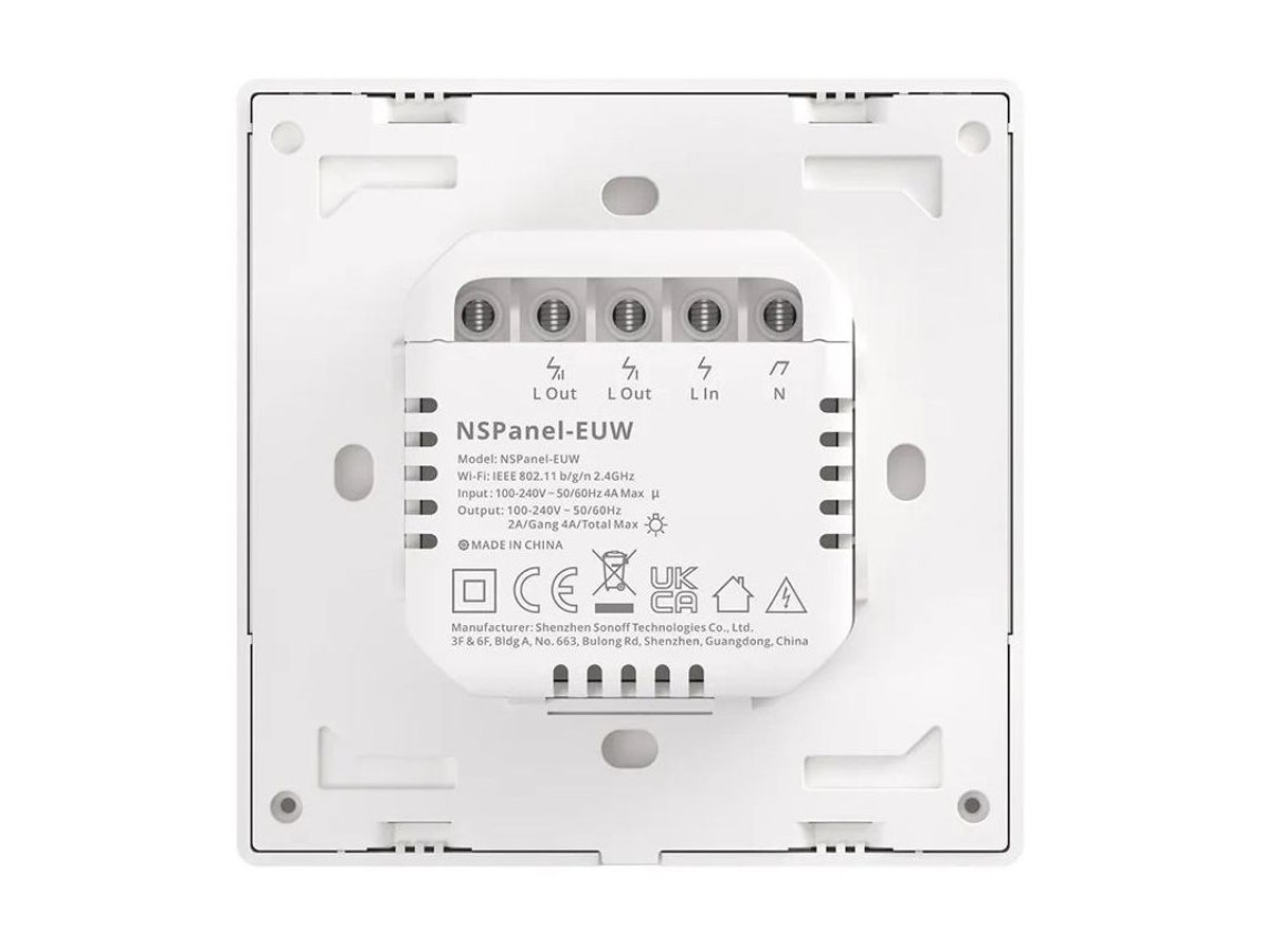 Interruptor de pared inteligente con escena WiFi Sonoff NSPanel (blanco)