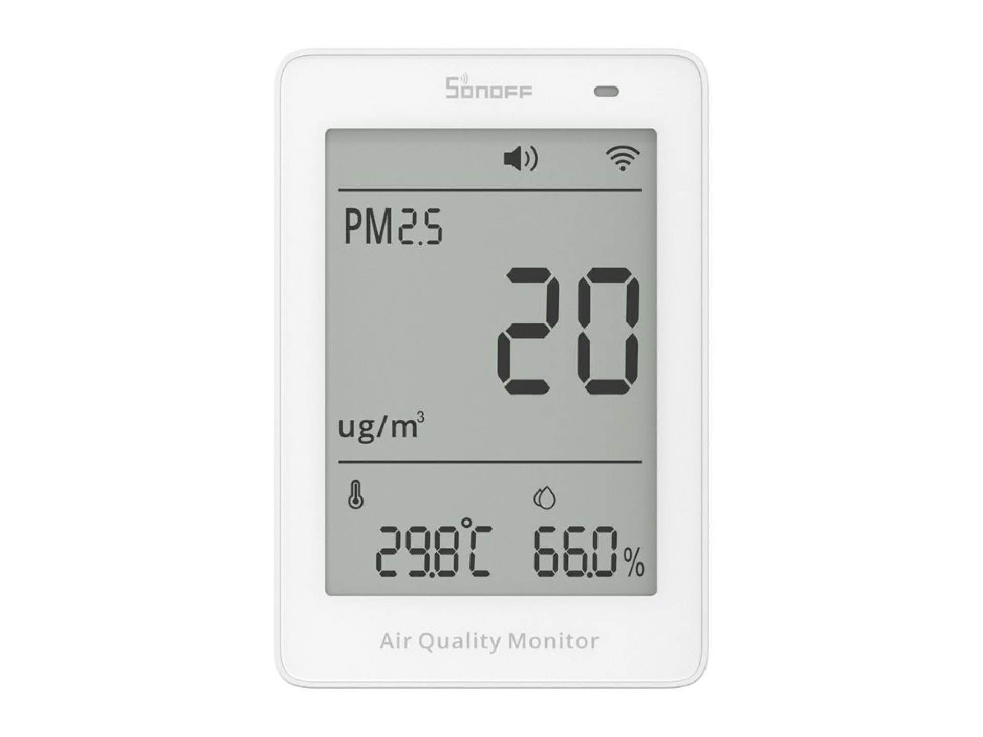 Monitor de Qualidade do Ar Sonoff AirGuard PM2.5 SAWF-07P com Wi-Fi e Tela LCD