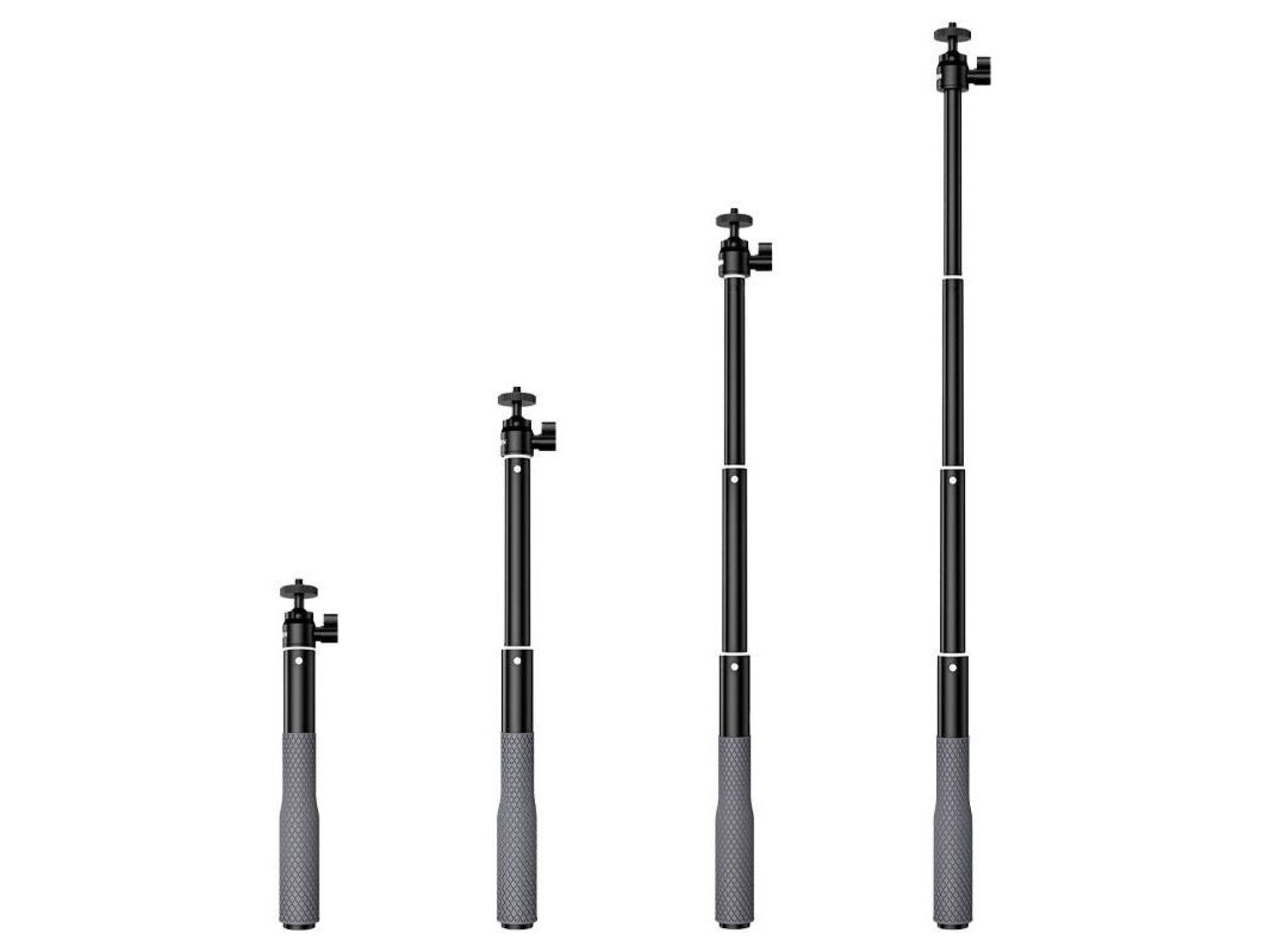 Bastão de selfie TELESIN com cabeça esférica para câmeras de ação