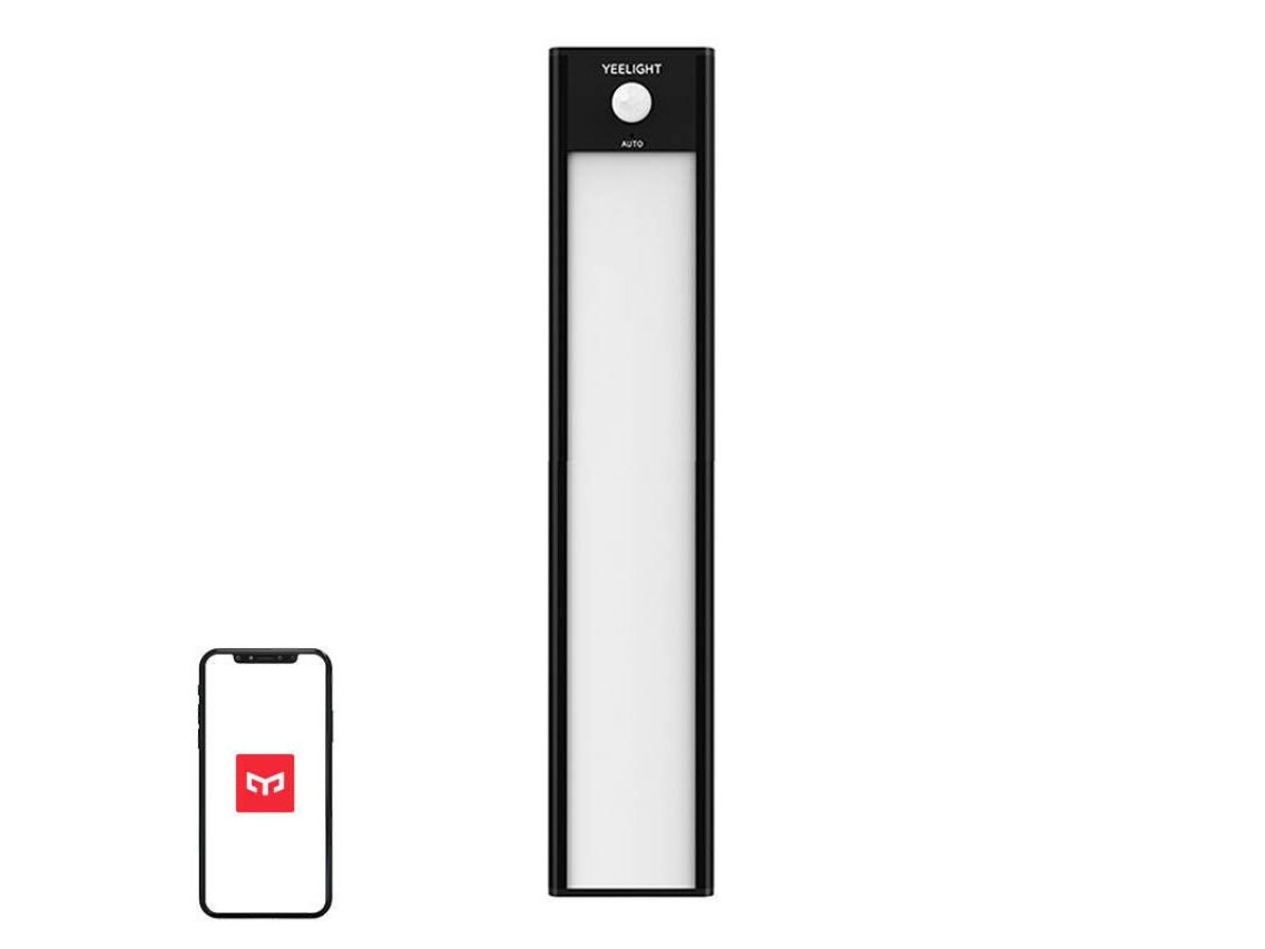 Luminária de armário Yeelight preta, 20 cm, 2700K