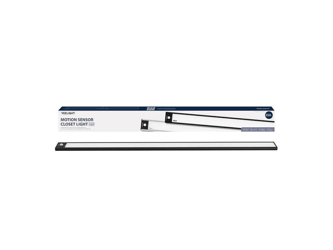 Lumin�ria de arm�rio Yeelight preta, 60 cm, 2700K
