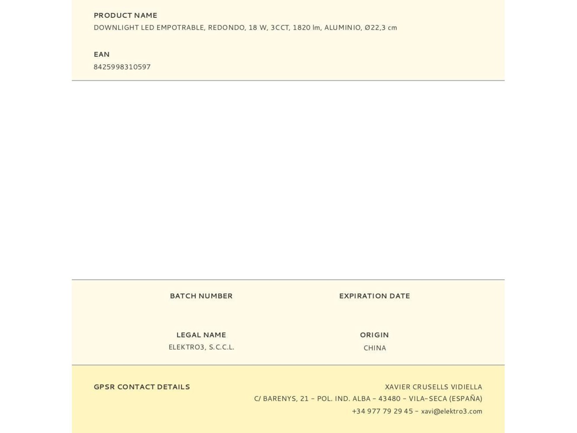 Downlight led empotrable, redondo, 18 w, 3cct, 1820 lm, marco aluminio, ø22,3 cm