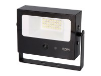 Solar floodlight, self-tilting, 10 w, 1800 lm, 6500 k, with motion sensor, black