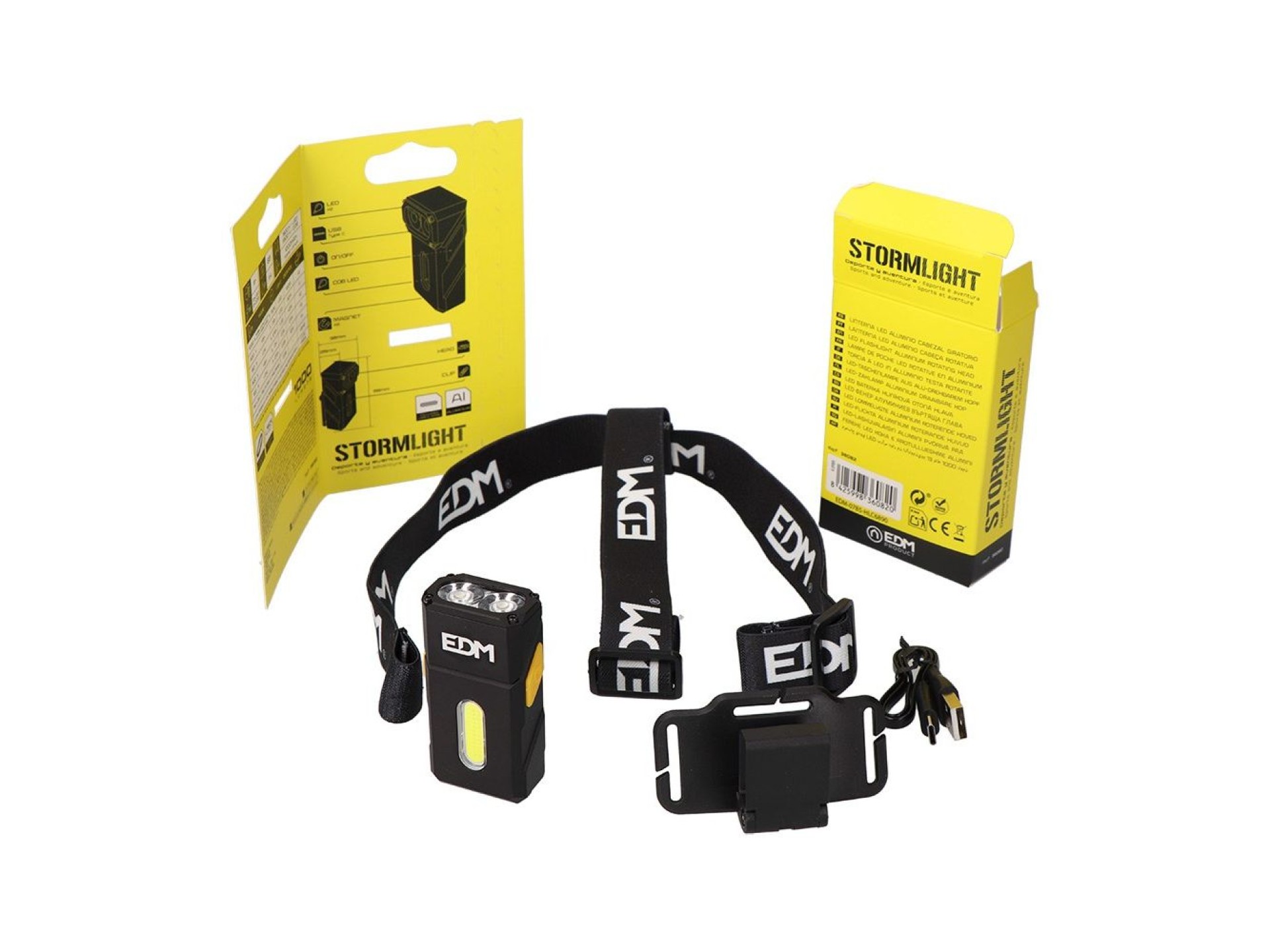 Mini lanterna led stormlight, recarregável, 13 w, 1000 lm