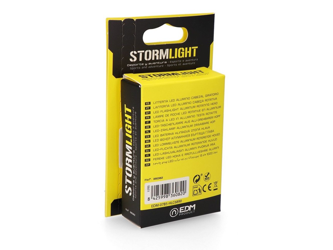 Mini led flashlight stormlight, rechargeable, 13 w, 1000 lm