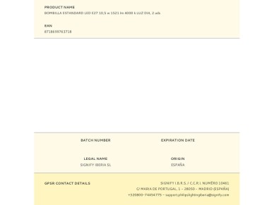 Standard led bulb e27, 10.5 w, 1521 lm, 4000 k, daylight, 2 units