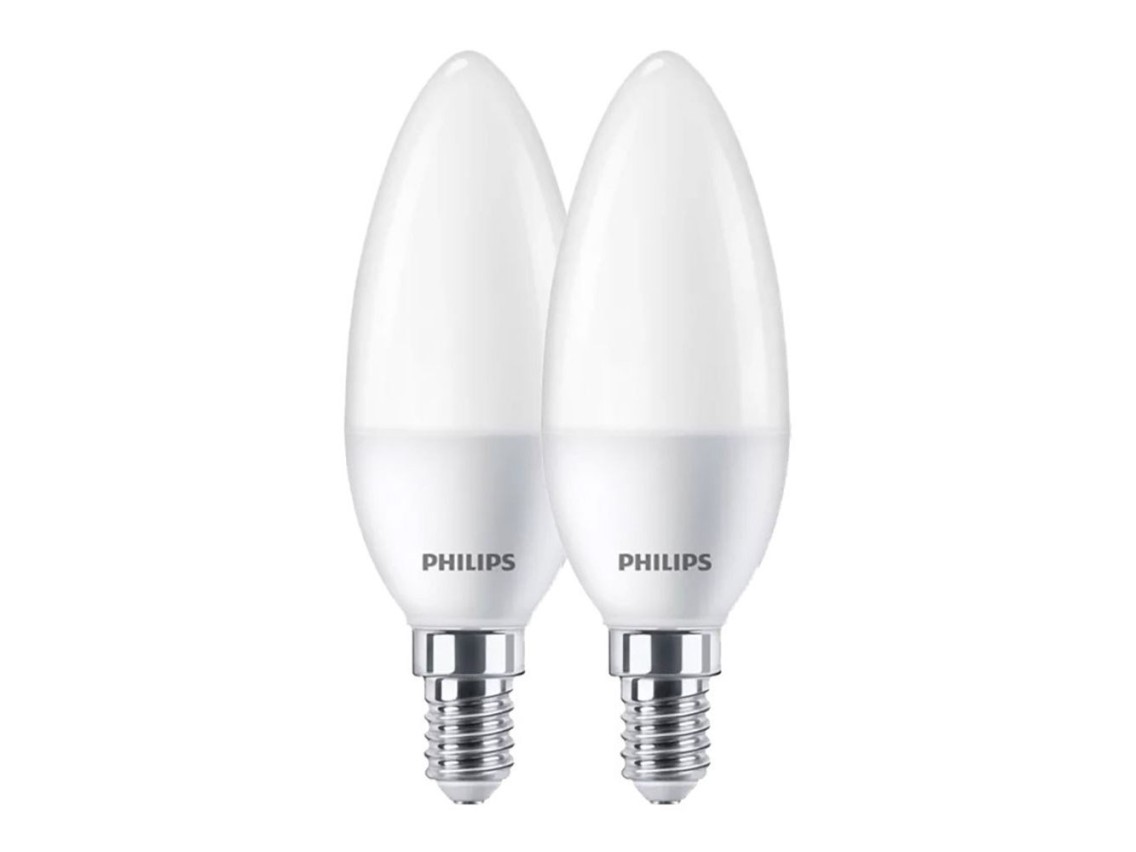 Bombilla vela led e14, 7w, 806 lm, 2700 k, luz cálida, 2 uds