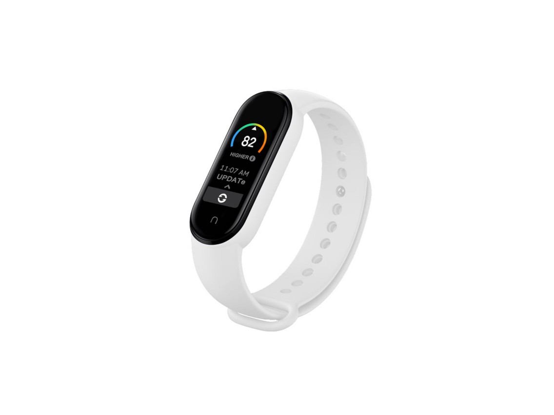 Techancy Pulseira De Silicone Branca KC2105, Compat�vel Com A Mi5/6 Smart Band, Material De Silicone
