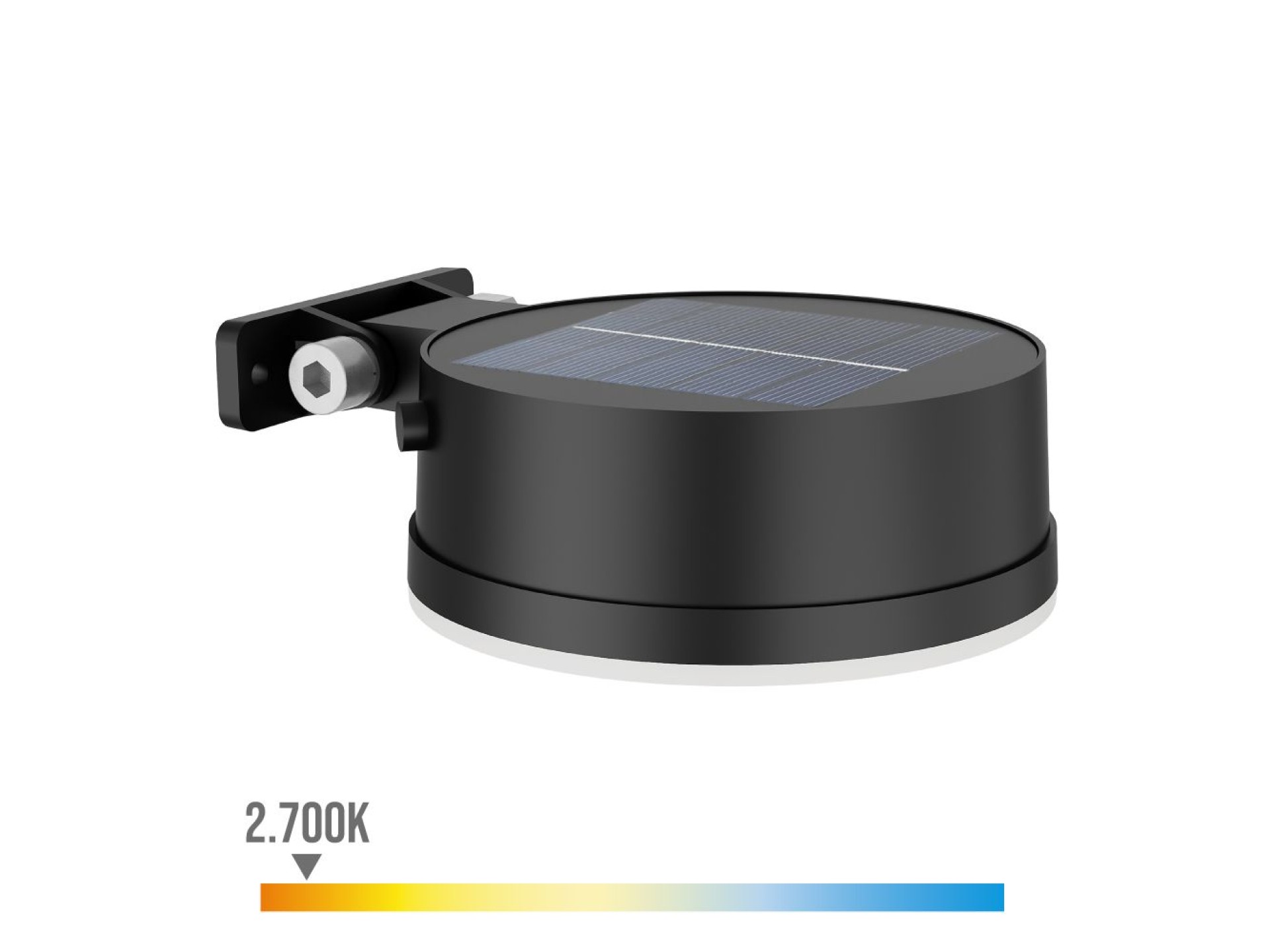 Rounded solar wall lamp, ip 44 1.5w, 200im 2700k, warm light, dimensions: 11.2x4.6x14.1cm. philips