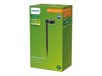 Pedestar solar redondo, ip 44 1,5w, 200im 2700k, luz quente, medidas: 11,2x14,2x54cm. philips