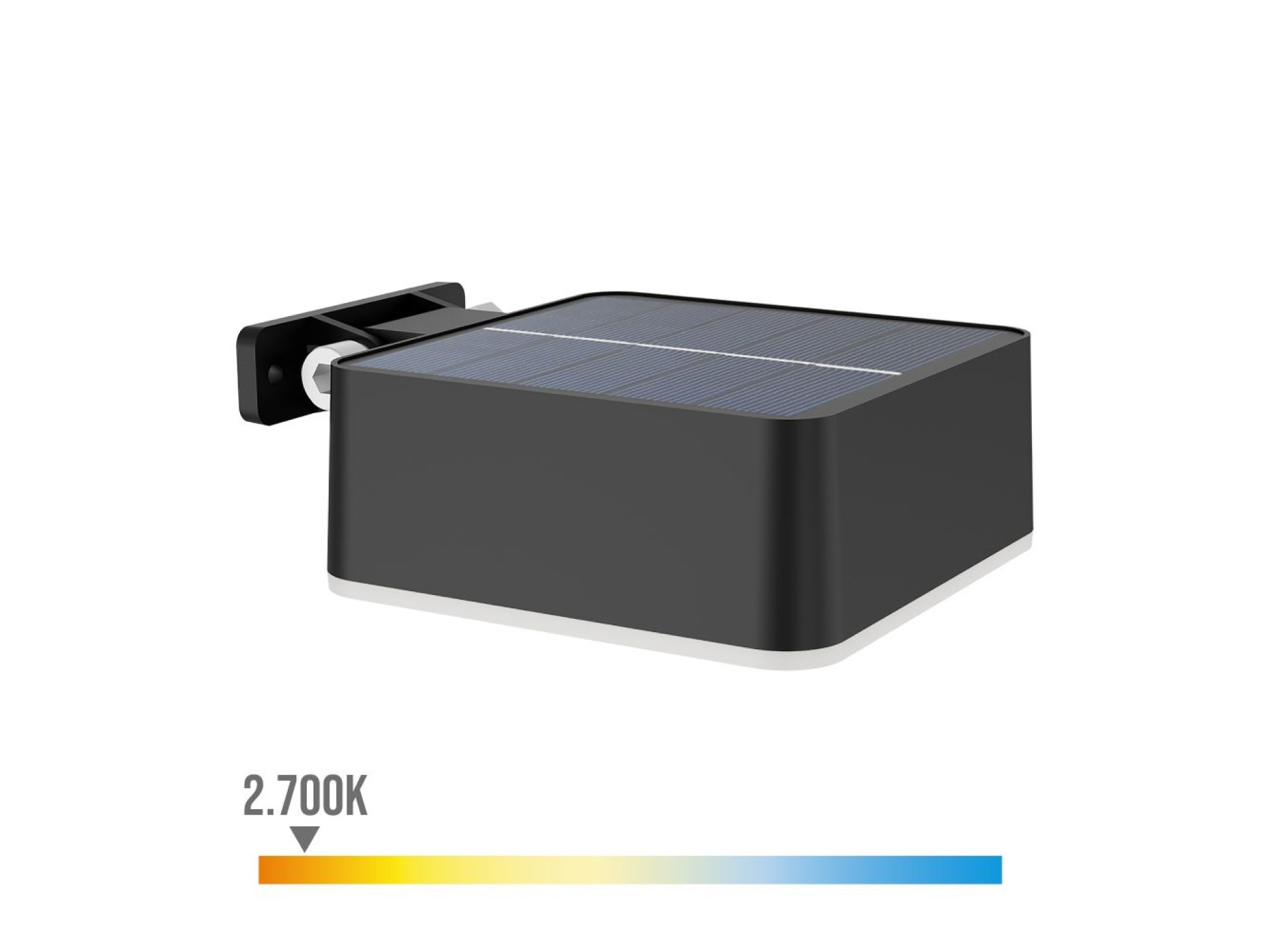 Aplique solar quadrado, ip 44 1,5w, 200im 2700k, luz quente, medidas: 10,5x4,6x13,6cm. philips
