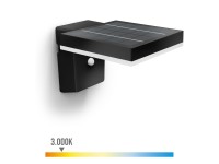 Aplique solar mural cuadrado ultraeficiente,ip44 1,3w, 250im 3000k, luz c�lida, philips