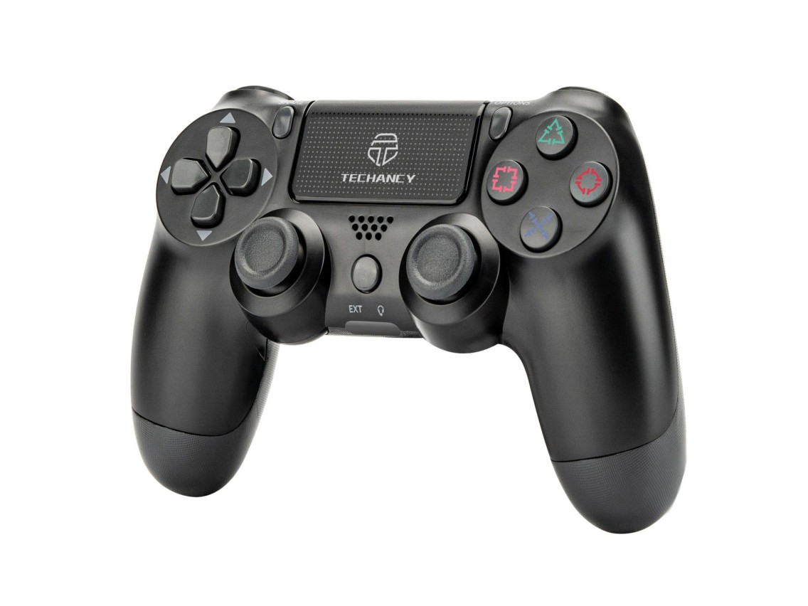 Controlador de jogos com fio USB Techancy para PS4 + PC, TX1704, com joystick duplo com feedback vib