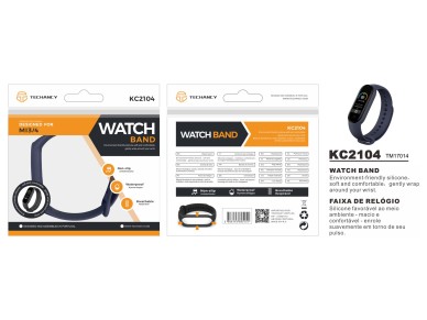 Pulsera de silicona azul Techancy KC2104, compatible con Mi3/4 Smart Band, hecha de silicona, suave Pulsera de silicona azul Techancy KC2104, compatible con Mi3/4 Smart Band, hecha de silicona, suave