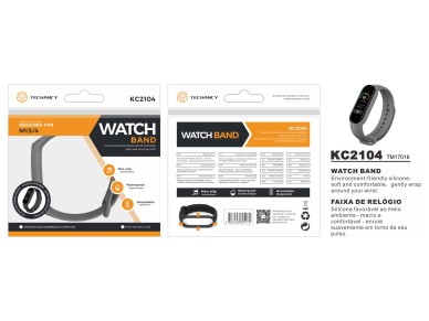 Techancy Bracelete De Silicone Cinzenta KC2104, Compat�vel Com A Mi3/4 Smart Band, Material De Silic