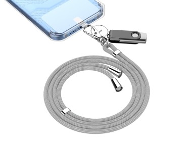 Techancy Universal Mobile Phone Cord, Grey KC2107, Adjustable Length 0-80 cm, Used with Mobile Phone Techancy Universal Mobile Phone Cord, Grey KC2107, Adjustable Length 0-80 cm, Used with Mobile Phone