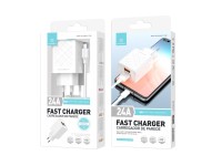Techancy 2.4A White USB Charger TA2761, USB-TYPE C Cable Kit, 1m 2.4A, Built-in Smart Chip. Techancy 2.4A White USB Charger TA2761, USB-TYPE C Cable Kit, 1m 2.4A, Built-in Smart Chip.