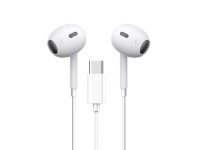 Techancy Auricular Est�reo Tipo C Branco  TD8046, Com Microfone, Controlo Do Volume De Chamadas, Plu