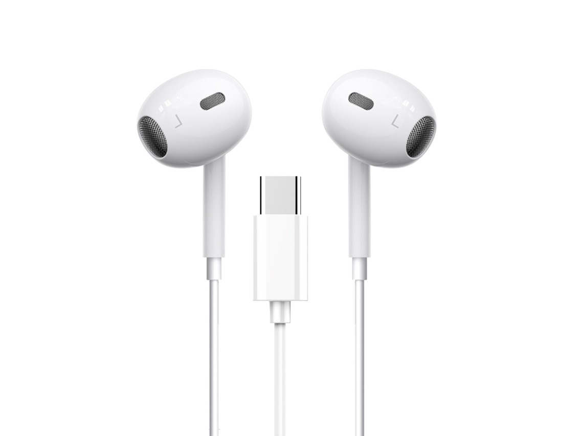 Auriculares estéreo Techancy tipo C blancos TD8046, con micrófono, control de volumen de llamadas, P