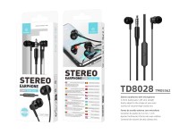 Techancy White In-Ear Headphones 1.2M TD8028, with Microphone Volume Control, 3.5mm Connector Techancy White In-Ear Headphones 1.2M TD8028, with Microphone Volume Control, 3.5mm Connector