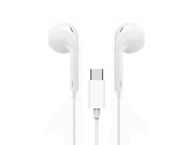 Techancy Auricular Est�reo Com Fios Type-C Branco TD8042, Chip Dsp Com Controlo De Volume Para Uma U