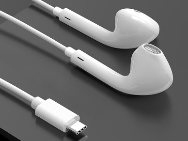 Techancy Auricular Est�reo Com Fios Type-C Branco TD8042, Chip Dsp Com Controlo De Volume Para Uma U