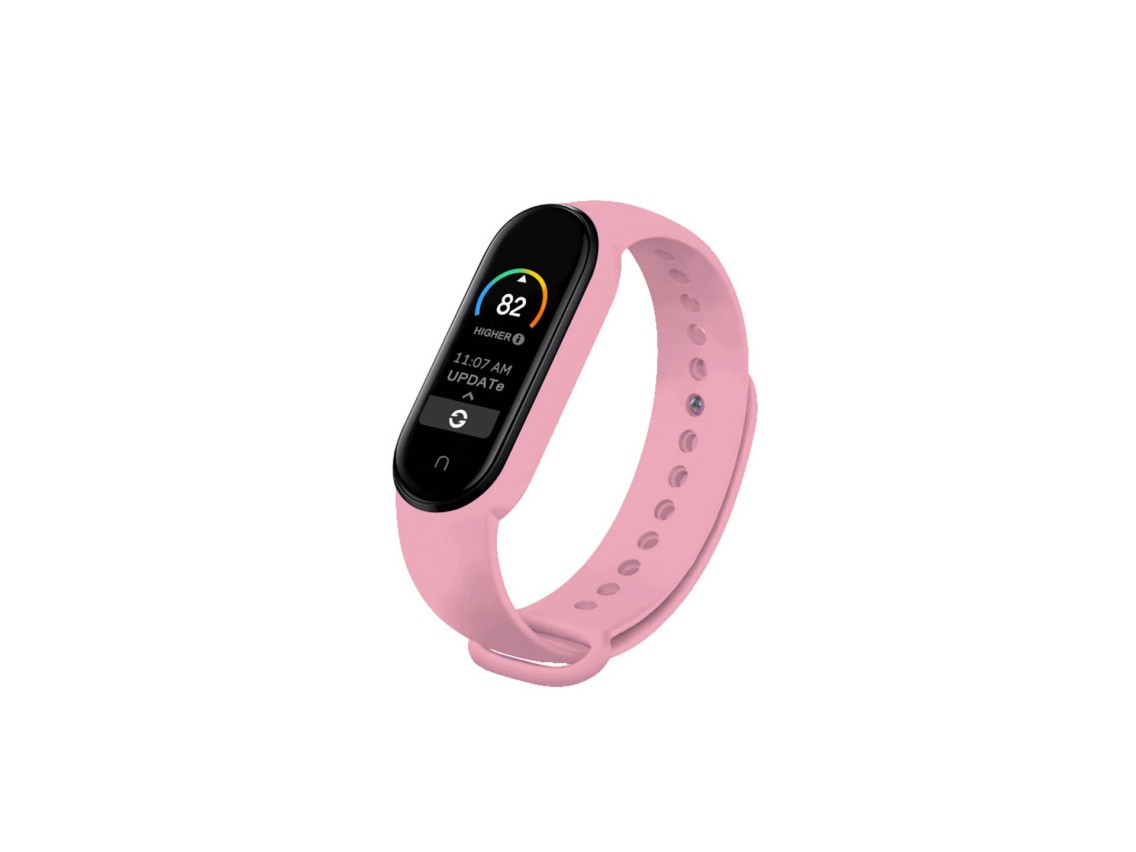 Techancy Pulseira De Silicone Rosa KC2105, Compatível Com A Mi5/6 Smart Band, Material De Silicone,