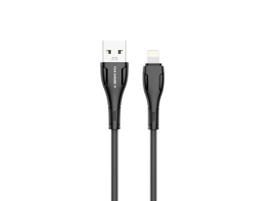 Techancy Braided USB Data Cable - IP8/X/11-14 Black TB1694, 2.4A Charging, Data Transfer Compatible