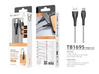 Techancy Cabo De Dados Usb-Tipo-C Preto TB1695, Carregamento De 2,4 A, Transferência De Dados Compat Techancy Cabo De Dados Usb-Tipo-C Preto TB1695, Carregamento De 2,4 A, Transferência De Dados Compat