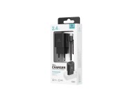 Techancy 2-USB Black Wall Charger TA2791.5V-2.4A Charging, 1m USB-Type-C Cable Set, Supports USB-C M Techancy 2-USB Black Wall Charger TA2791.5V-2.4A Charging, 1m USB-Type-C Cable Set, Supports USB-C M
