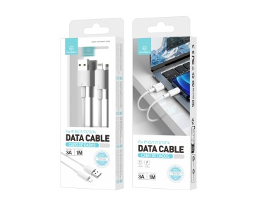 Techancy Cabo De Dados Usb-Lightning Branco TB1768, Comprimento 1m Suporta Corrente De 3A E Transfer