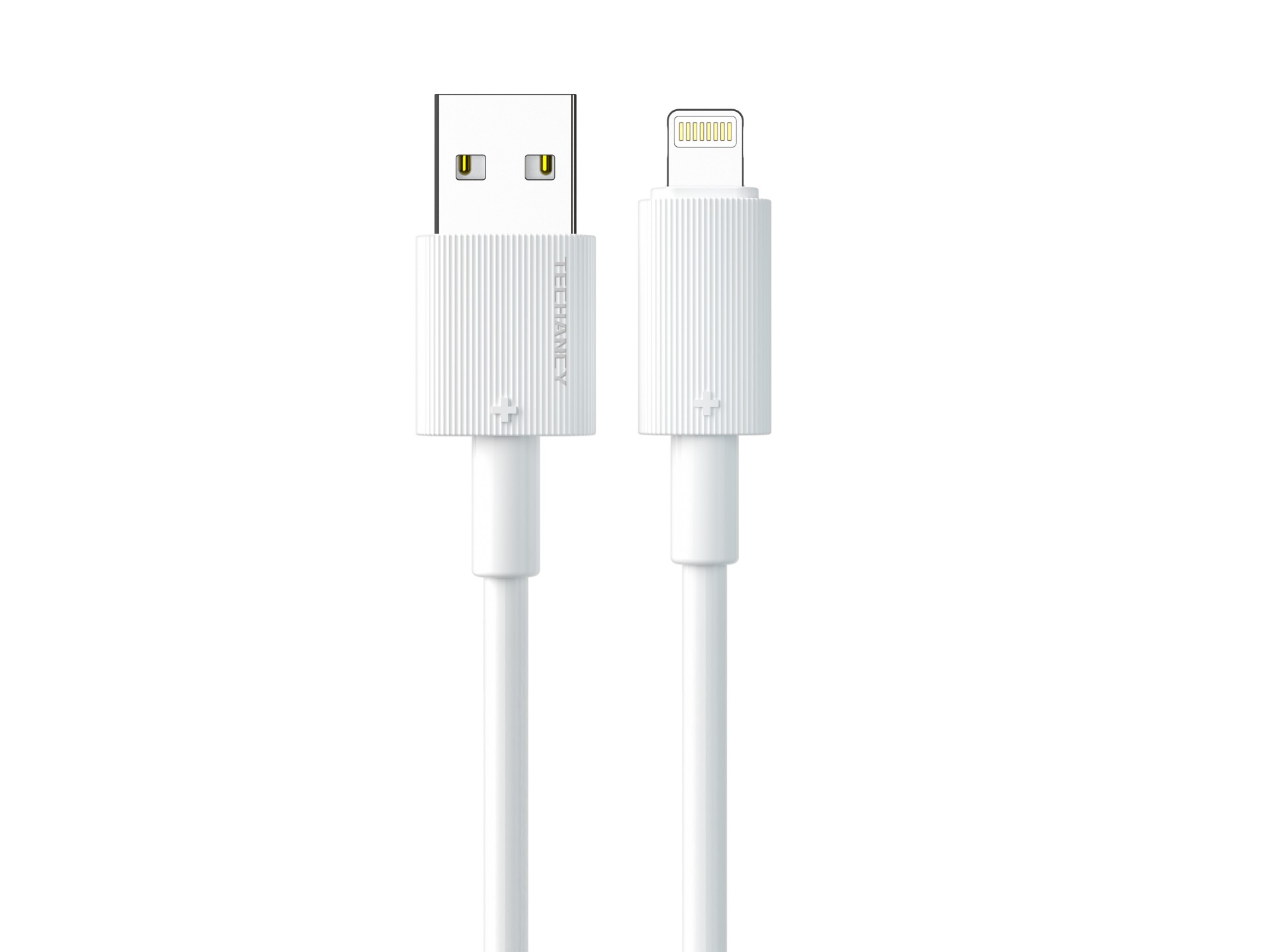 Techancy USB-Lightning Data Cable, White TB1768, 1m Length, Supports 3A Current and 480Mbps Data Tra