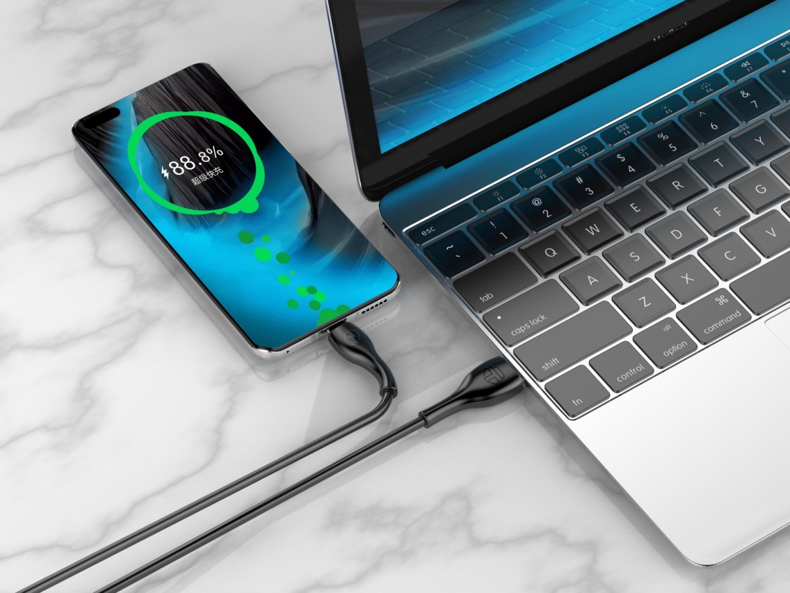Techancy 3A Fast Data Cable TB1709, USB-Micro Connector, 1 Meter Length for Data Transfer, Black
