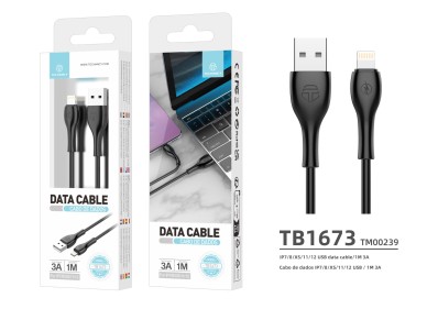 Cable de datos rápido Techancy 3A TB1673, conector USB - IP8/X/11-14, 1 metro de longitud para trans Cable de datos rápido Techancy 3A TB1673, conector USB - IP8/X/11-14, 1 metro de longitud para trans