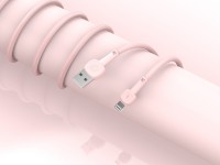 Cable de datos USB-Lightning Techancy rosa TB1660, carga rápida Macaron 2.4a, longitud 1.2m, compati Cable de datos USB-Lightning Techancy rosa TB1660, carga rápida Macaron 2.4a, longitud 1.2m, compati