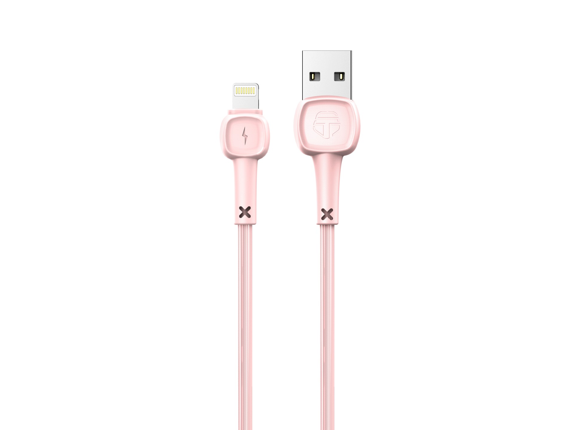Cable de datos USB-Lightning Techancy rosa TB1660, carga rápida Macaron 2.4a, longitud 1.2m, compati