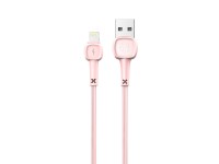 Techancy USB-Lightning Data Cable Pink TB1660, Fast Charging Macaron 2.4a, Length 1.2m, Compatible w