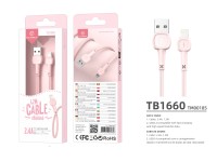 Cable de datos USB-Lightning Techancy rosa TB1660, carga rápida Macaron 2.4a, longitud 1.2m, compati Cable de datos USB-Lightning Techancy rosa TB1660, carga rápida Macaron 2.4a, longitud 1.2m, compati