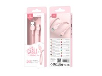 Cable de datos USB-Lightning Techancy rosa TB1660, carga rápida Macaron 2.4a, longitud 1.2m, compati Cable de datos USB-Lightning Techancy rosa TB1660, carga rápida Macaron 2.4a, longitud 1.2m, compati