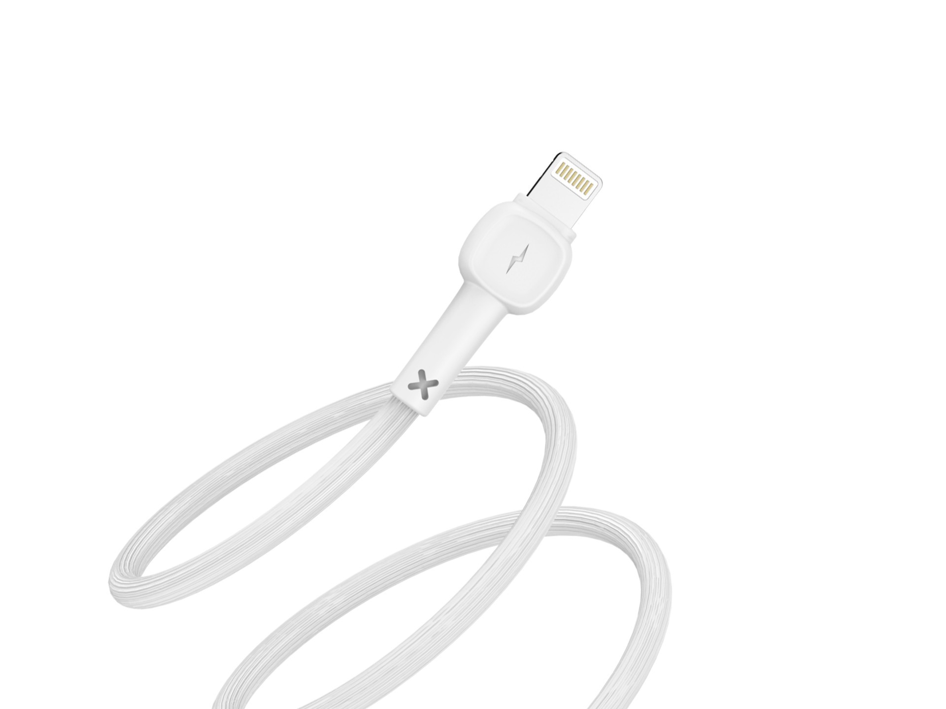 Techancy USB-Lightning Data Cable White TB1660, Macaron 2.4a Fast Charging, 1.2m Length, Compatible