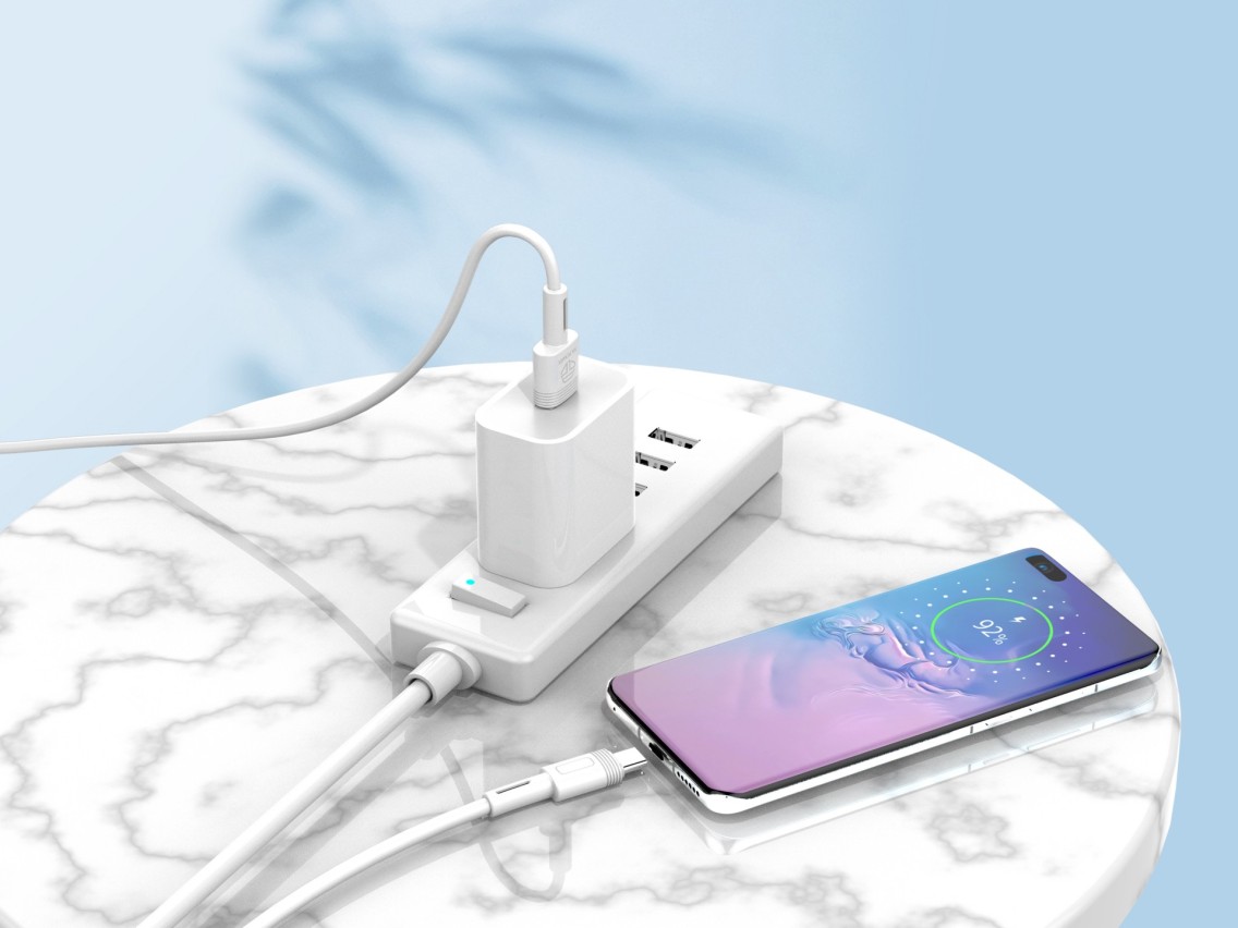 Techancy 5A 1m White Fast Charging Data Cable TB1728, USB Type-C Interface, Supports Data Transfer