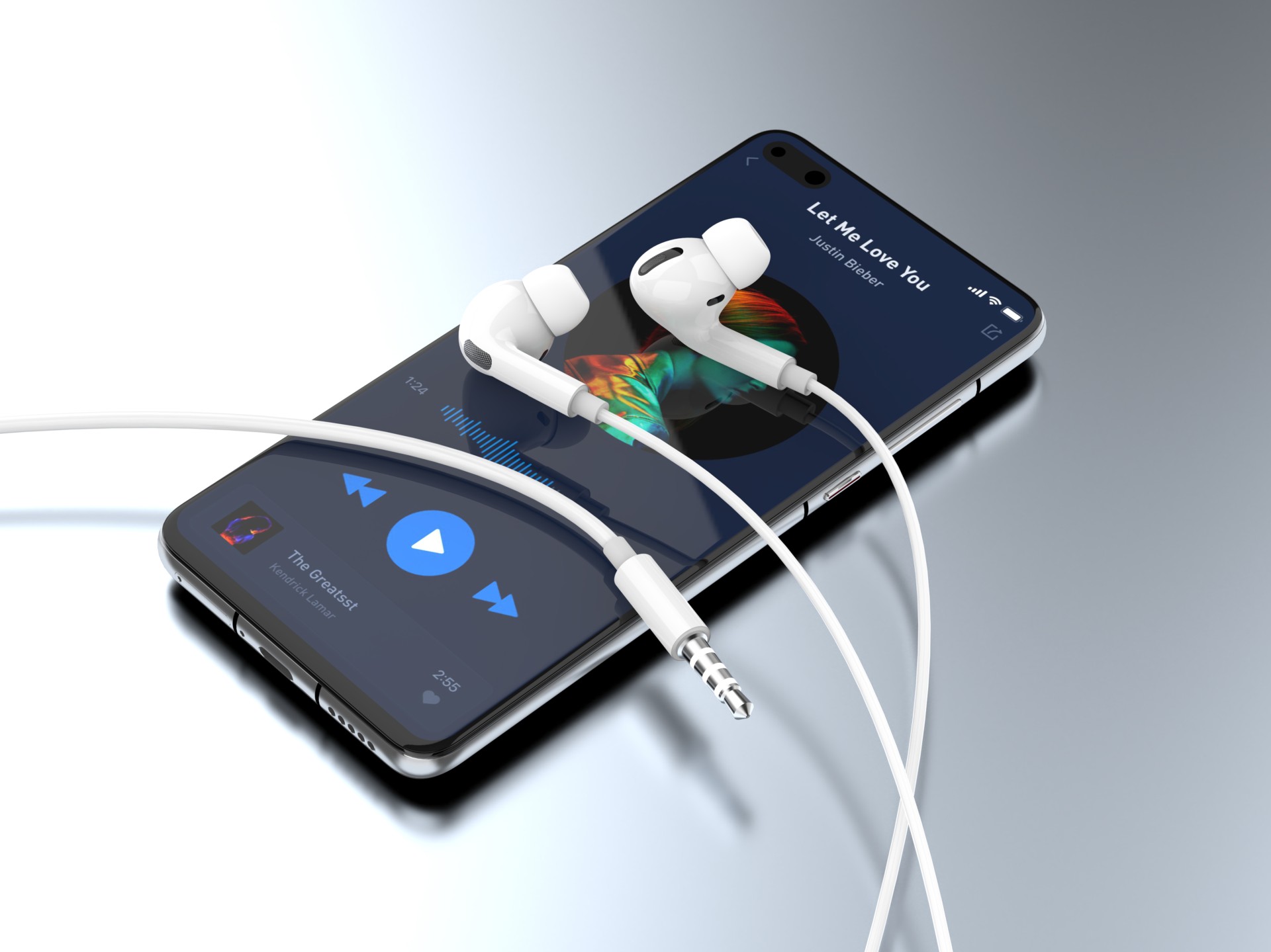 Techancy Auricular Com Fios Branco TD8036 , Microfone Integrado, 3,5 Mm, Compatível Com Smartphones
