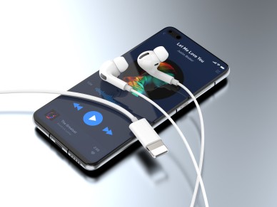 Techancy Auscultadores Intra-Auriculares Com Fios Brancos TD8038 Com Conetor Lightning, Microfone In